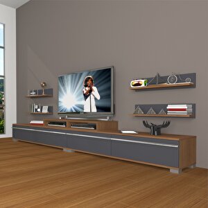 Ekoflex 360r Mdf Tv Ünitesi Tv Sehpası Ceviz Antrasit