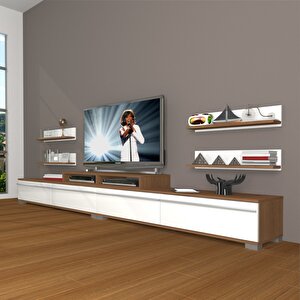 Ekoflex 360r Mdf Tv Ünitesi Tv Sehpası Ceviz Beyaz