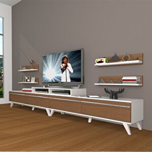 Ekoflex 360r Mdf Retro Tv Ünitesi Tv Sehpası Beyaz - Ceviz