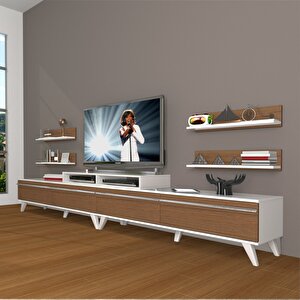 Ekoflex 360r Mdf Retro Tv Ünitesi Tv Sehpası Beyaz - Ceviz