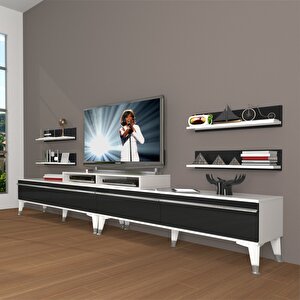Ekoflex 360r Mdf Silver Tv Ünitesi Tv Sehpası Beyaz - Siyah