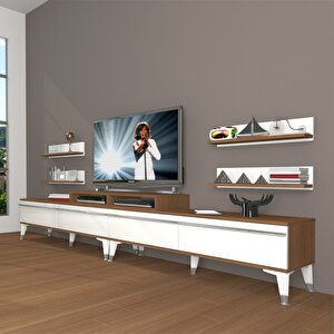 Ekoflex 360r Mdf Silver Tv Ünitesi Tv Sehpası Ceviz Beyaz