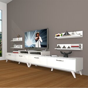 Ekoflex 360r Slm Retro Tv Ünitesi Tv Sehpası Parlak Beyaz