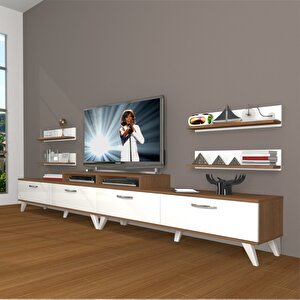 Ekoflex 360r Slm Retro Tv Ünitesi Tv Sehpası Ceviz Beyaz