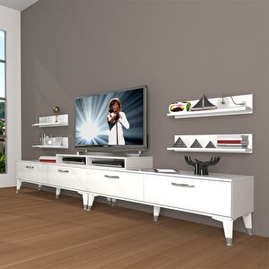 Ekoflex 360r Slm Silver Tv Ünitesi Tv Sehpası Parlak Beyaz