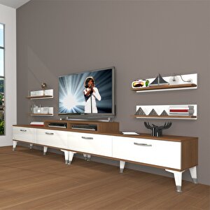 Ekoflex 360r Slm Silver Tv Ünitesi Tv Sehpası Ceviz Beyaz