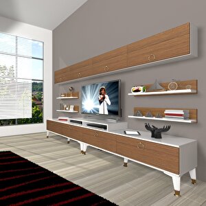 Ekoflex 360y Mdf Gold Tv Ünitesi Tv Sehpası Beyaz - Ceviz