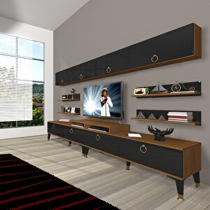 Ekoflex 360y Mdf Gold Tv Ünitesi Tv Sehpası Ceviz-Siyah