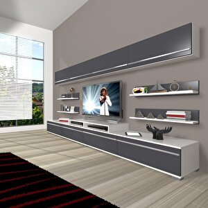 Ekoflex 360y Mdf Tv Ünitesi Tv Sehpası Beyaz - Antrasit