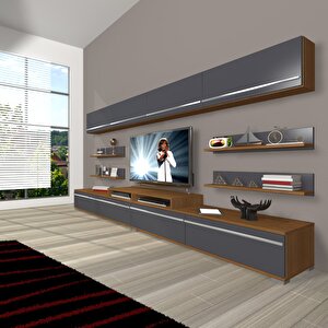 Ekoflex 360y Mdf Tv Ünitesi Tv Sehpası Ceviz Antrasit