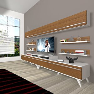 Ekoflex 360y Mdf Retro Tv Ünitesi Tv Sehpası Beyaz - Ceviz