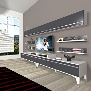 Ekoflex 360y Mdf Silver Tv Ünitesi Tv Sehpası Beyaz - Antrasit