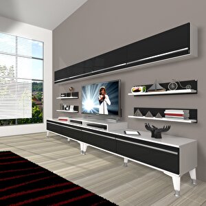 Ekoflex 360y Mdf Silver Tv Ünitesi Tv Sehpası Beyaz - Siyah