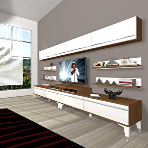 Ekoflex 360y Mdf Silver Tv Ünitesi Tv Sehpası Ceviz Beyaz