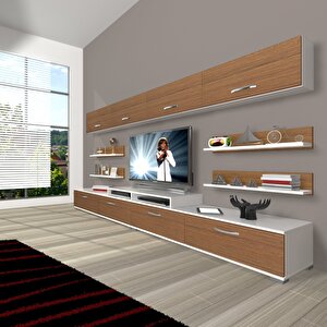Ekoflex 360y Slm Tv Ünitesi Tv Sehpası Beyaz - Ceviz