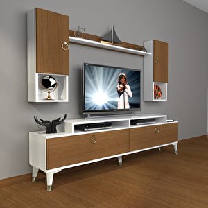 Ekoflex 5da Mdf Gold Tv Ünitesi Tv Sehpası Beyaz - Ceviz