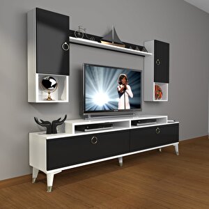 Ekoflex 5da Mdf Gold Tv Ünitesi Tv Sehpası Beyaz - Siyah