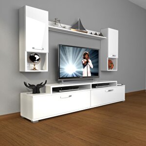 Ekoflex 5da Mdf Tv Ünitesi Tv Sehpası Parlak Beyaz