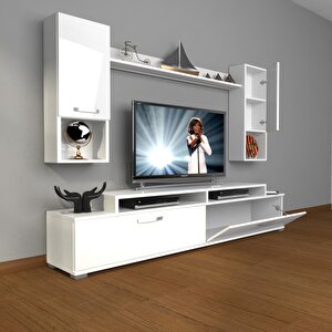 Ekoflex 5da Mdf Tv Ünitesi Tv Sehpası Parlak Beyaz