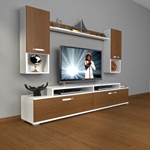 Ekoflex 5da Mdf Tv Ünitesi Tv Sehpası Beyaz - Ceviz