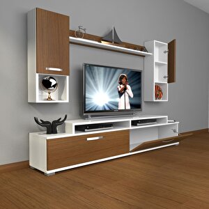 Ekoflex 5da Mdf Tv Ünitesi Tv Sehpası Beyaz - Ceviz