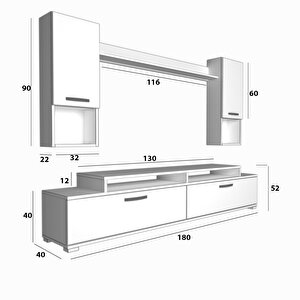 Ekoflex 5da Mdf Tv Ünitesi Tv Sehpası Naturel Ceviz