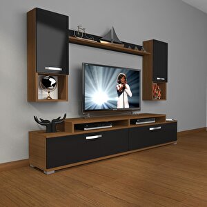 Ekoflex 5da Mdf Tv Ünitesi Tv Sehpası Ceviz-Siyah