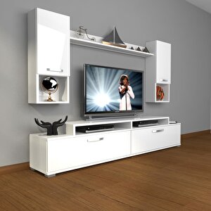 Ekoflex 5da Slm Tv Ünitesi Tv Sehpası Parlak Beyaz