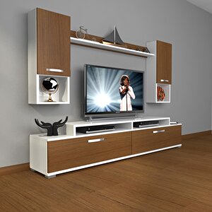 Ekoflex 5da Slm Tv Ünitesi Tv Sehpası Beyaz - Ceviz