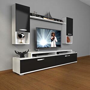Ekoflex 5da Slm Tv Ünitesi Tv Sehpası Beyaz - Siyah