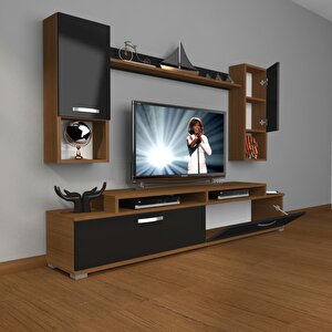 Ekoflex 5da Slm Tv Ünitesi Tv Sehpası Ceviz-Siyah