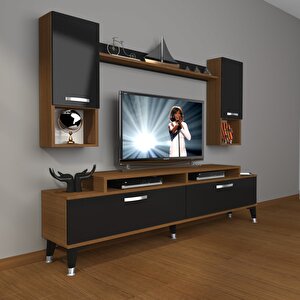 Ekoflex 5da Slm Silver Tv Ünitesi Tv Sehpası Ceviz-Siyah