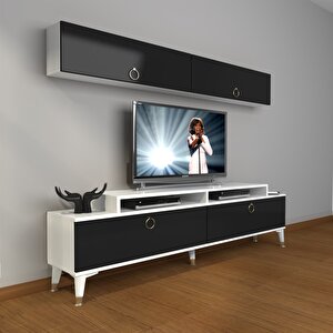 Ekoflex 5 Mdf Gold Tv Ünitesi Tv Sehpası Beyaz - Siyah