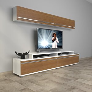 Ekoflex 5 Mdf Tv Ünitesi Tv Sehpası Beyaz - Ceviz