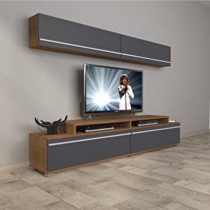 Ekoflex 5 Mdf Tv Ünitesi Tv Sehpası Ceviz Antrasit