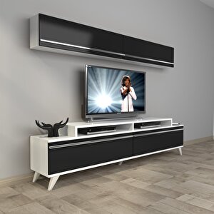 Ekoflex 5 Mdf Retro Tv Ünitesi Tv Sehpası Beyaz - Siyah