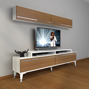Ekoflex 5 Mdf Silver Tv Ünitesi Tv Sehpası Beyaz - Ceviz