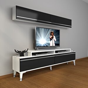 Ekoflex 5 Mdf Silver Tv Ünitesi Tv Sehpası Beyaz - Siyah
