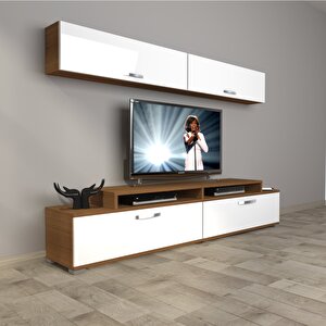 Ekoflex 5 Slm Tv Ünitesi Tv Sehpası Ceviz Beyaz