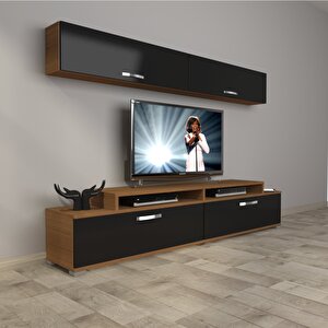 Ekoflex 5 Slm Tv Ünitesi Tv Sehpası Ceviz-Siyah