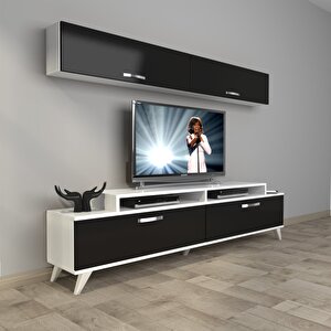 Ekoflex 5 Slm Retro Tv Ünitesi Tv Sehpası Beyaz - Siyah