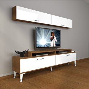 Ekoflex 5 Slm Silver Tv Ünitesi Tv Sehpası Ceviz Beyaz