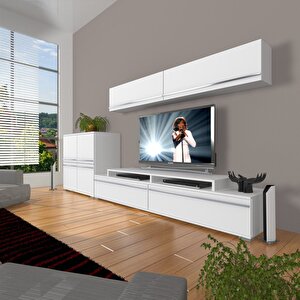 Ekoflex 6y Mdf Tv Ünitesi Tv Sehpası Parlak Beyaz