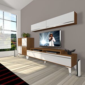 Ekoflex 6y Mdf Silver Tv Ünitesi Tv Sehpası Ceviz Beyaz