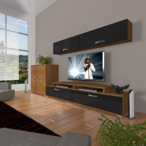 Ekoflex 6y Slm Tv Ünitesi Tv Sehpası Ceviz-Siyah