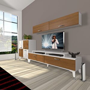 Ekoflex 6y Slm Silver Tv Ünitesi Tv Sehpası Beyaz - Ceviz