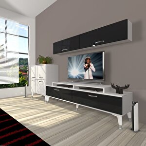 Ekoflex 6y Slm Silver Tv Ünitesi Tv Sehpası Beyaz - Siyah