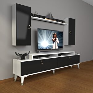 Ekoflex 7 Mdf Gold Tv Ünitesi Tv Sehpası Beyaz - Siyah