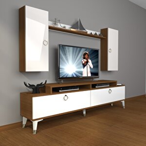 Ekoflex 7 Mdf Gold Tv Ünitesi Tv Sehpası Ceviz Beyaz