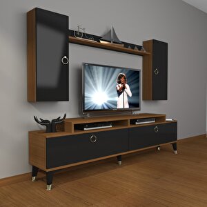 Ekoflex 7 Mdf Gold Tv Ünitesi Tv Sehpası Ceviz-Siyah